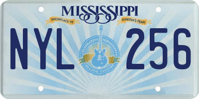 MS license plate NYL256