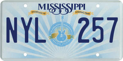 MS license plate NYL257