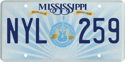 MS license plate NYL259