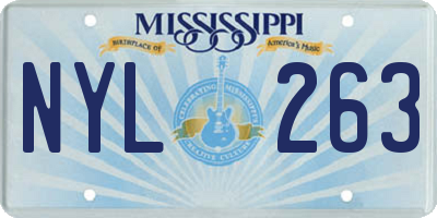 MS license plate NYL263