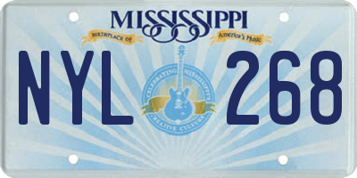 MS license plate NYL268