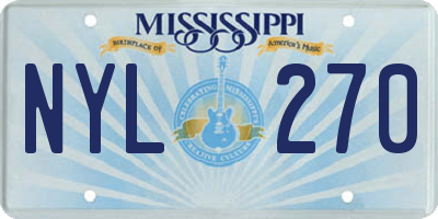 MS license plate NYL270