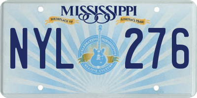 MS license plate NYL276