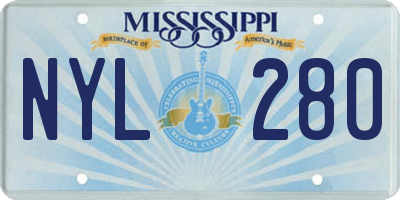 MS license plate NYL280