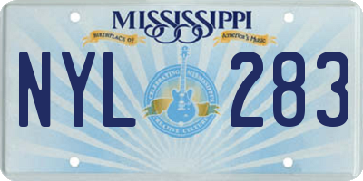 MS license plate NYL283