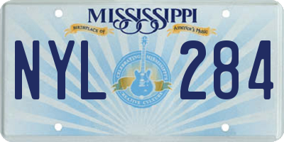 MS license plate NYL284
