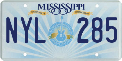 MS license plate NYL285