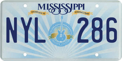 MS license plate NYL286