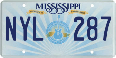 MS license plate NYL287
