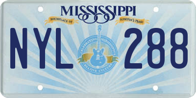 MS license plate NYL288
