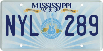 MS license plate NYL289