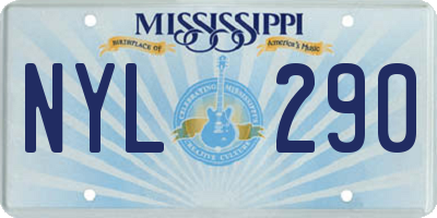 MS license plate NYL290
