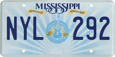 MS license plate NYL292