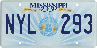 MS license plate NYL293
