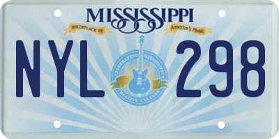 MS license plate NYL298