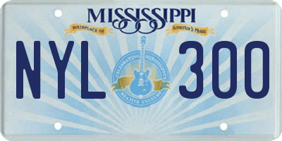 MS license plate NYL300