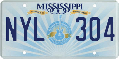 MS license plate NYL304