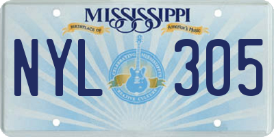 MS license plate NYL305