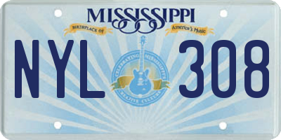 MS license plate NYL308