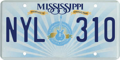 MS license plate NYL310