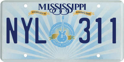 MS license plate NYL311