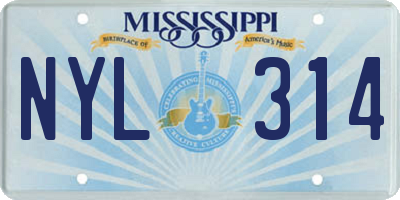 MS license plate NYL314