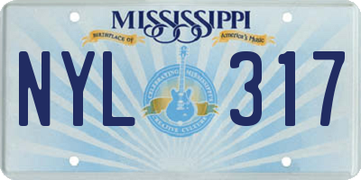MS license plate NYL317