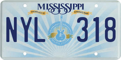 MS license plate NYL318