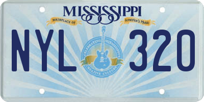 MS license plate NYL320