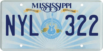 MS license plate NYL322