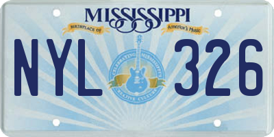 MS license plate NYL326