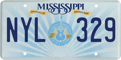 MS license plate NYL329