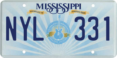 MS license plate NYL331