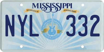 MS license plate NYL332