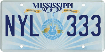 MS license plate NYL333