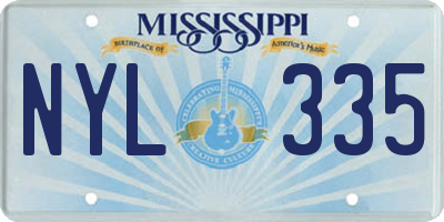 MS license plate NYL335