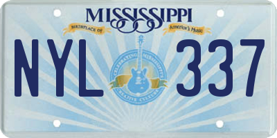 MS license plate NYL337