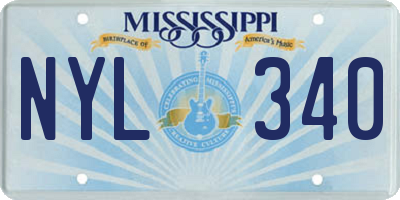 MS license plate NYL340