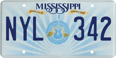 MS license plate NYL342