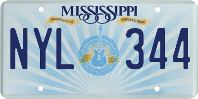 MS license plate NYL344