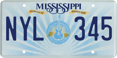 MS license plate NYL345
