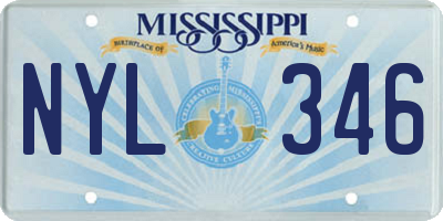 MS license plate NYL346