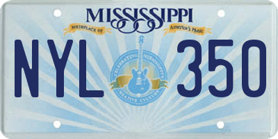 MS license plate NYL350