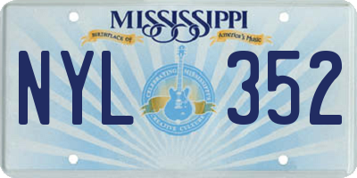 MS license plate NYL352