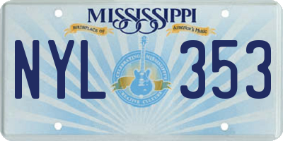 MS license plate NYL353