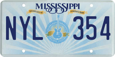 MS license plate NYL354