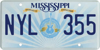 MS license plate NYL355