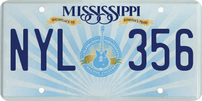 MS license plate NYL356