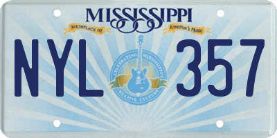 MS license plate NYL357