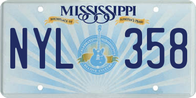 MS license plate NYL358